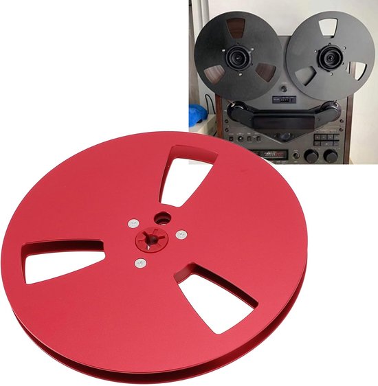 Lege Tapespoel - Aluminium Spoel - Geluidsopname - 3 Gaten Ontwerp - 7 Inch Diameter - Rood — afbeelding 3