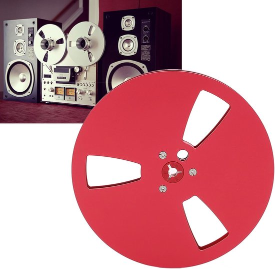 Lege Tapespoel - Aluminium Spoel - Geluidsopname - 3 Gaten Ontwerp - 7 Inch Diameter - Rood — afbeelding 4