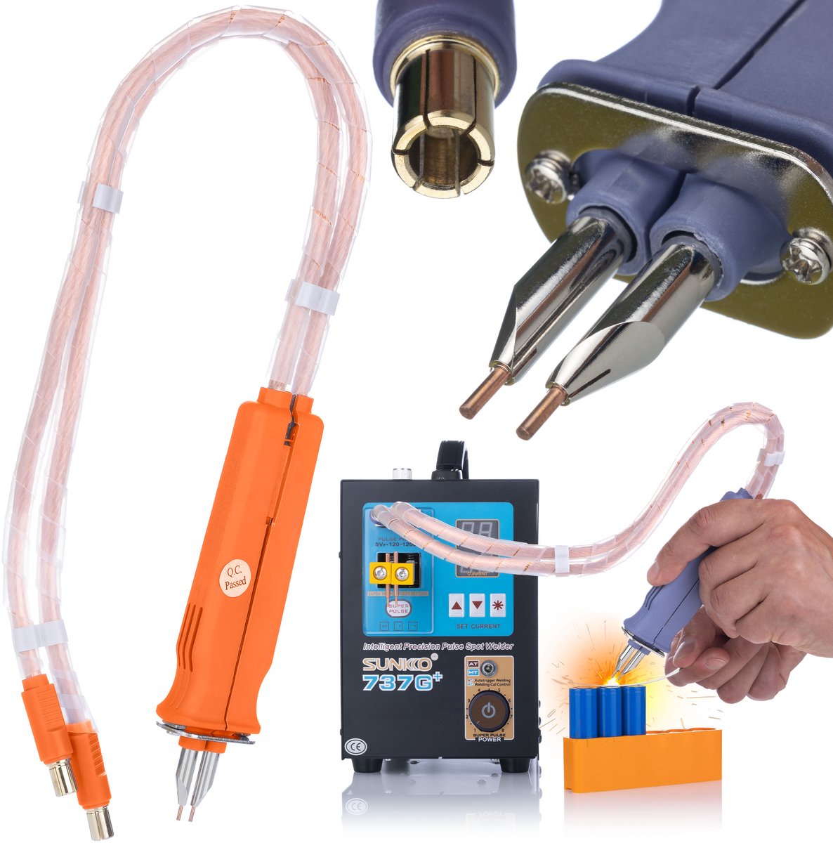 Rosfix Elektrodehouder Vervanging - 2–7mm Instelbaar - Tip 15x7mm, Kabel 16mm² - Geschikt voor Sunkko