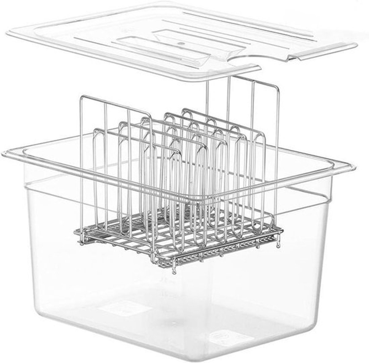 Sous vide-container - Kookbakdeksel - Langzaam koken - Professioneel kookrooster - 12 liter - Transparant