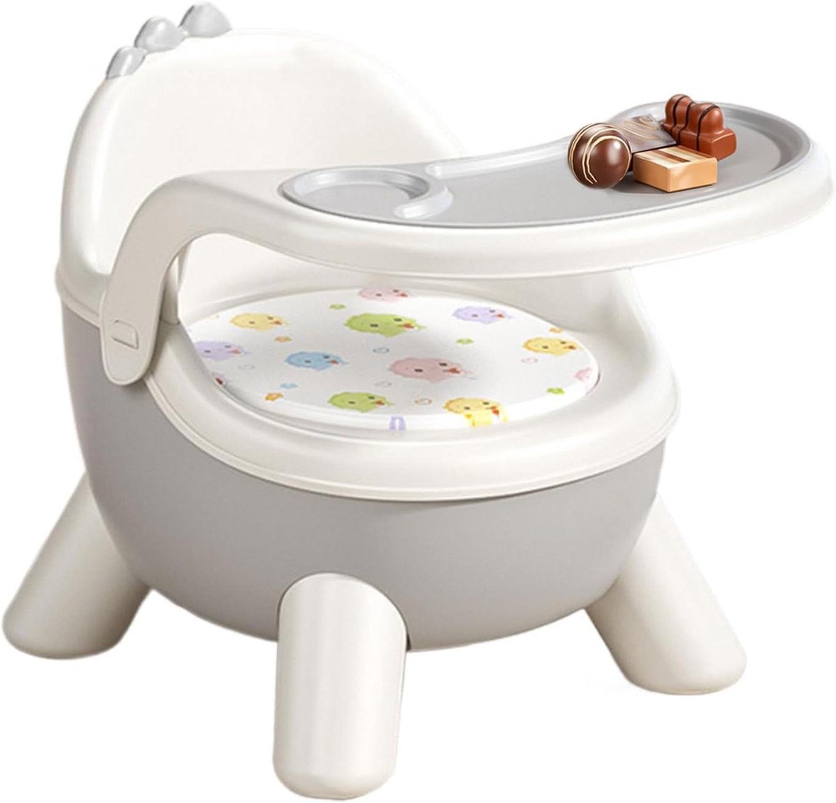 Peuter Voedingsstoel - Kinderstoel Booster - Veilig Voeden - Ergonomisch Gebogen Ontwerp - 28.4 x 34.2 x 28.4 cm - Grijs