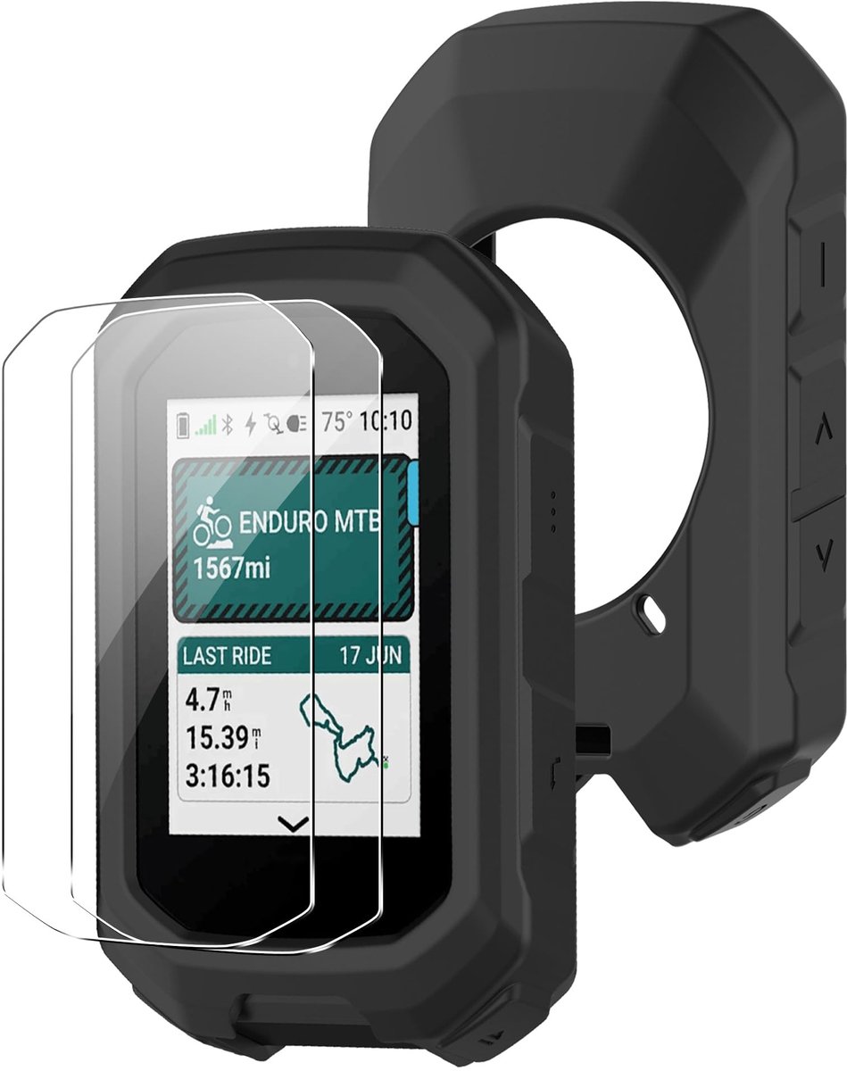 Omgoods - Beschermhoes voor Fietscomputer met Tempered Glass Screen Protectors