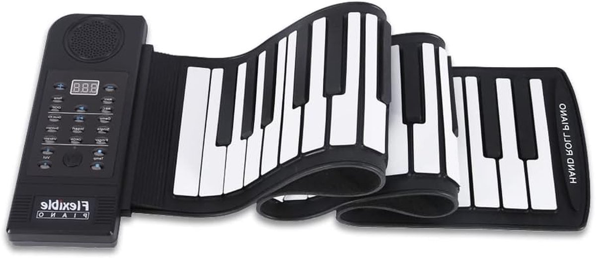 Oprolpiano - Elektronisch toetsenbord - Muziek oefenen - 61 flexibele toetsen - 91 cm - Zwart