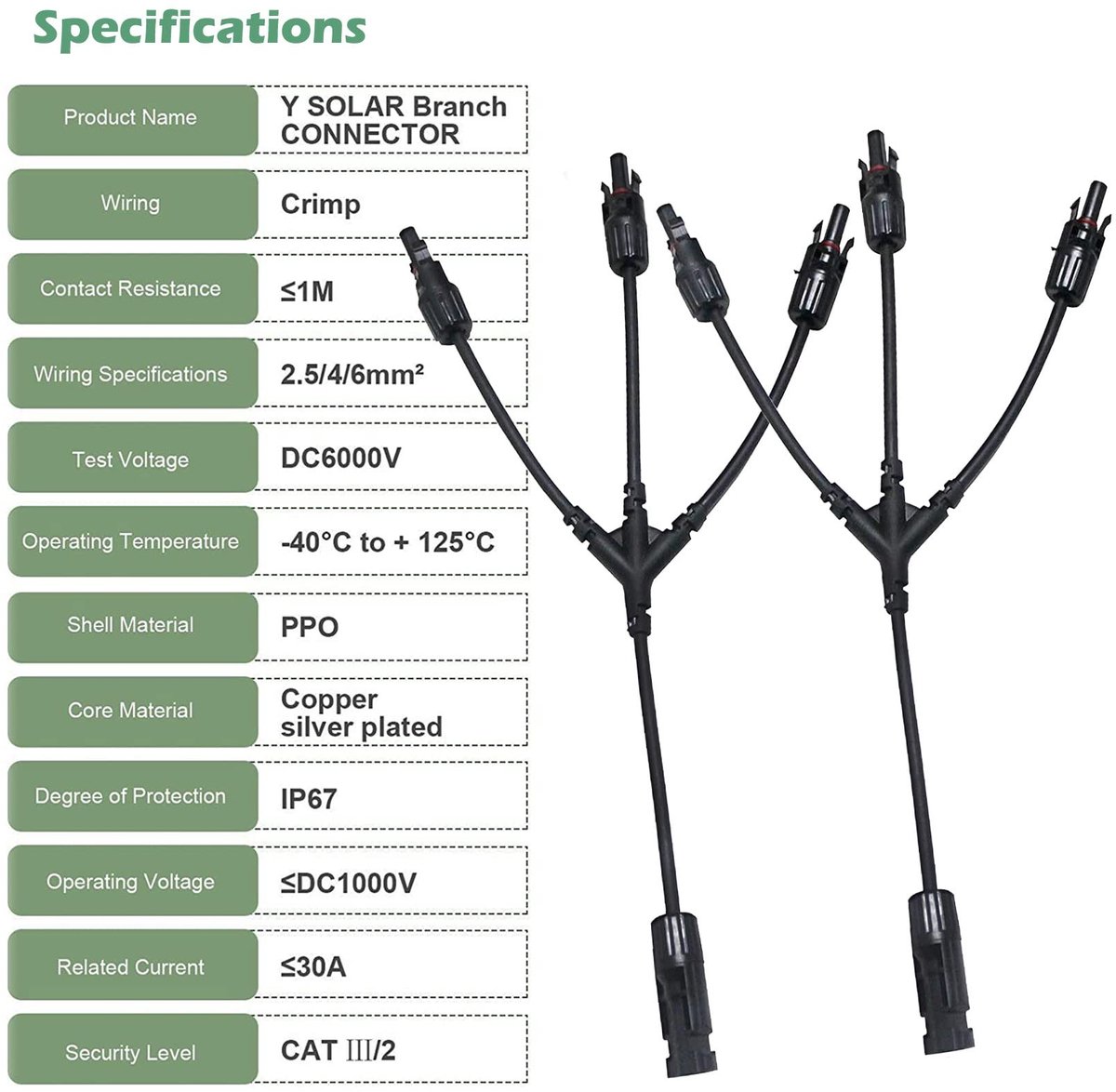 Omgoods - Y-Vormige Solar Paneel Adapter Kabel