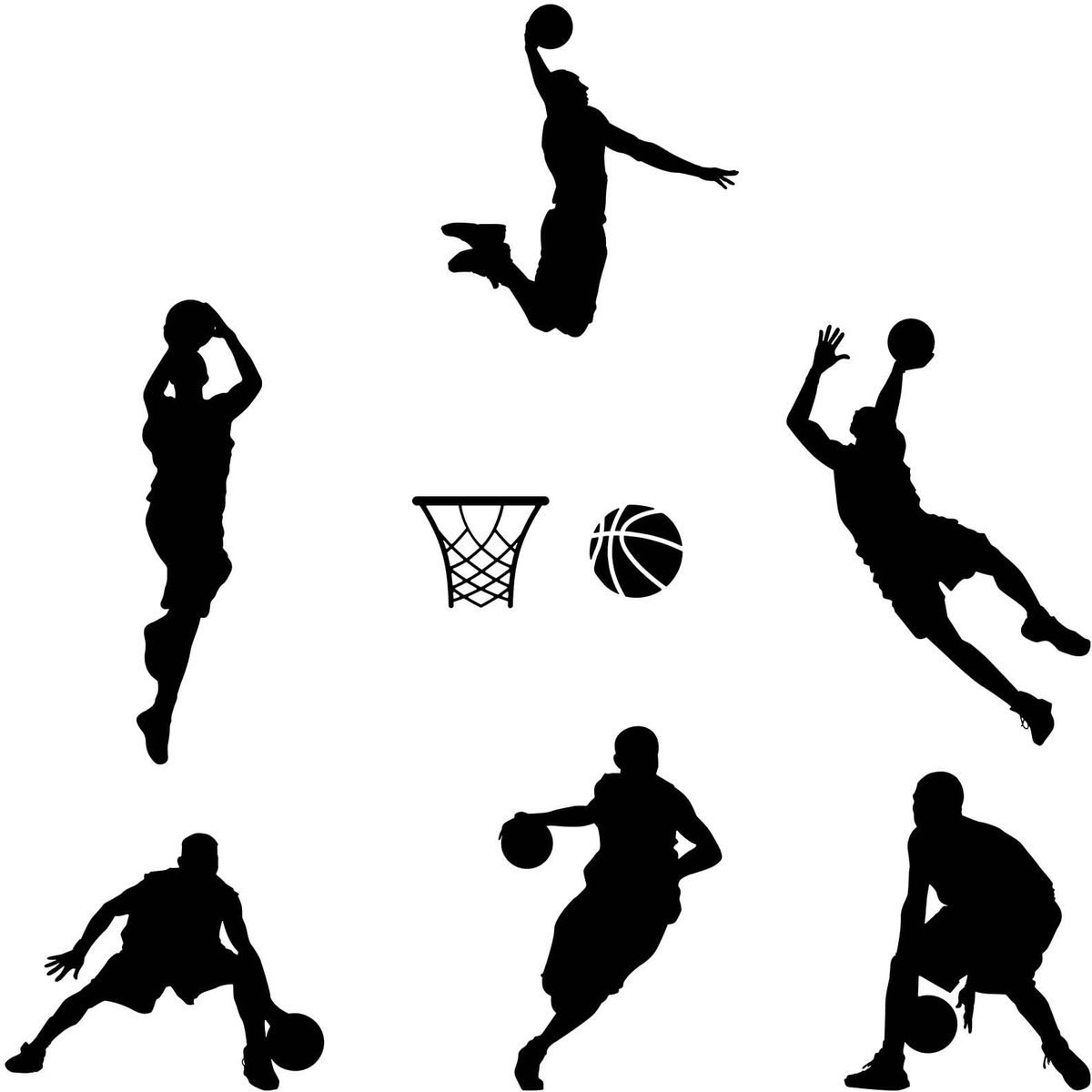 Omgoods - Vinyl Wandsticker van Basketballspeler voor Jongenskamer