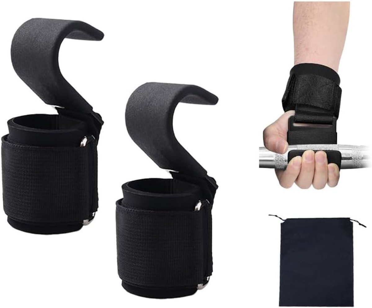 Krachtige Power Lifting Straps voor Gewichtheffen, 2-Pack met Opbergzak, Ideaal voor Bodybuilding en Fitness Training