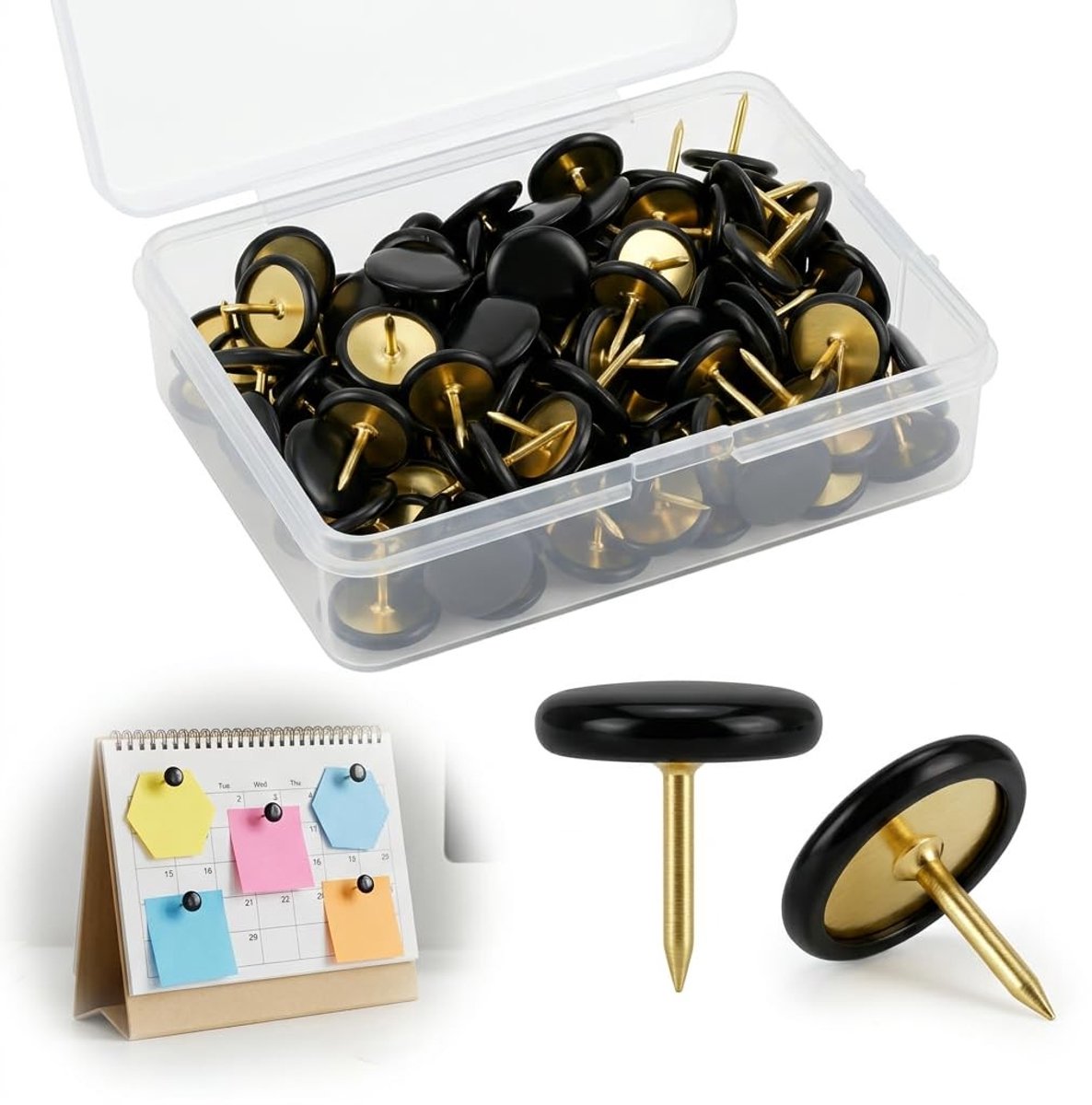 Omgoods - 100 Stuks Zwarte Metalen Punaises voor Decoratieve Bevestiging