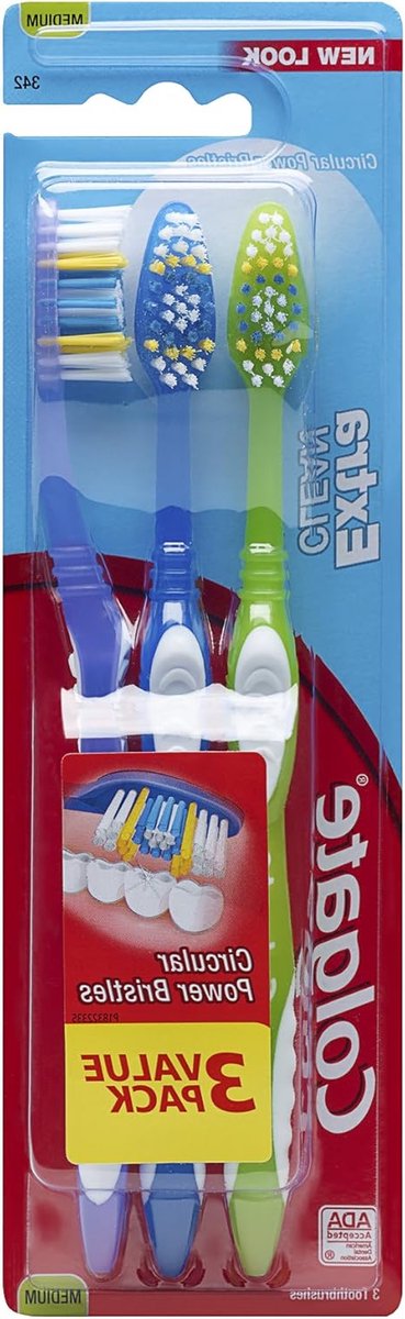 Tandenborstel Set - Mondverzorging Hulpmiddel - Dagelijkse Mondhygiëne - Volledig Hoofd - 3 Stuks - Blauw