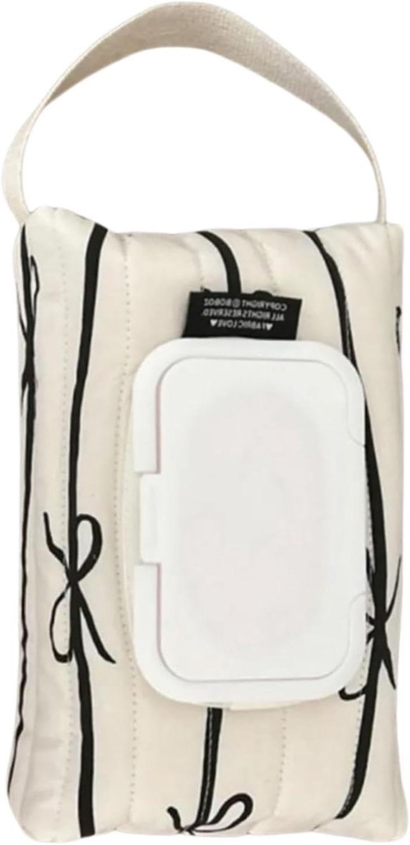 Doekjeshouder Organizer - Reis Pouch - Hygiënisch Werken - Praktisch Klapdeksel - 25 x 25 x 5 cm - Wit