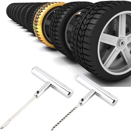 Bandenreparatieset - Bandenset - Band repareren - Roestvrij staal - 2 stuks - Zilver — afbeelding 3