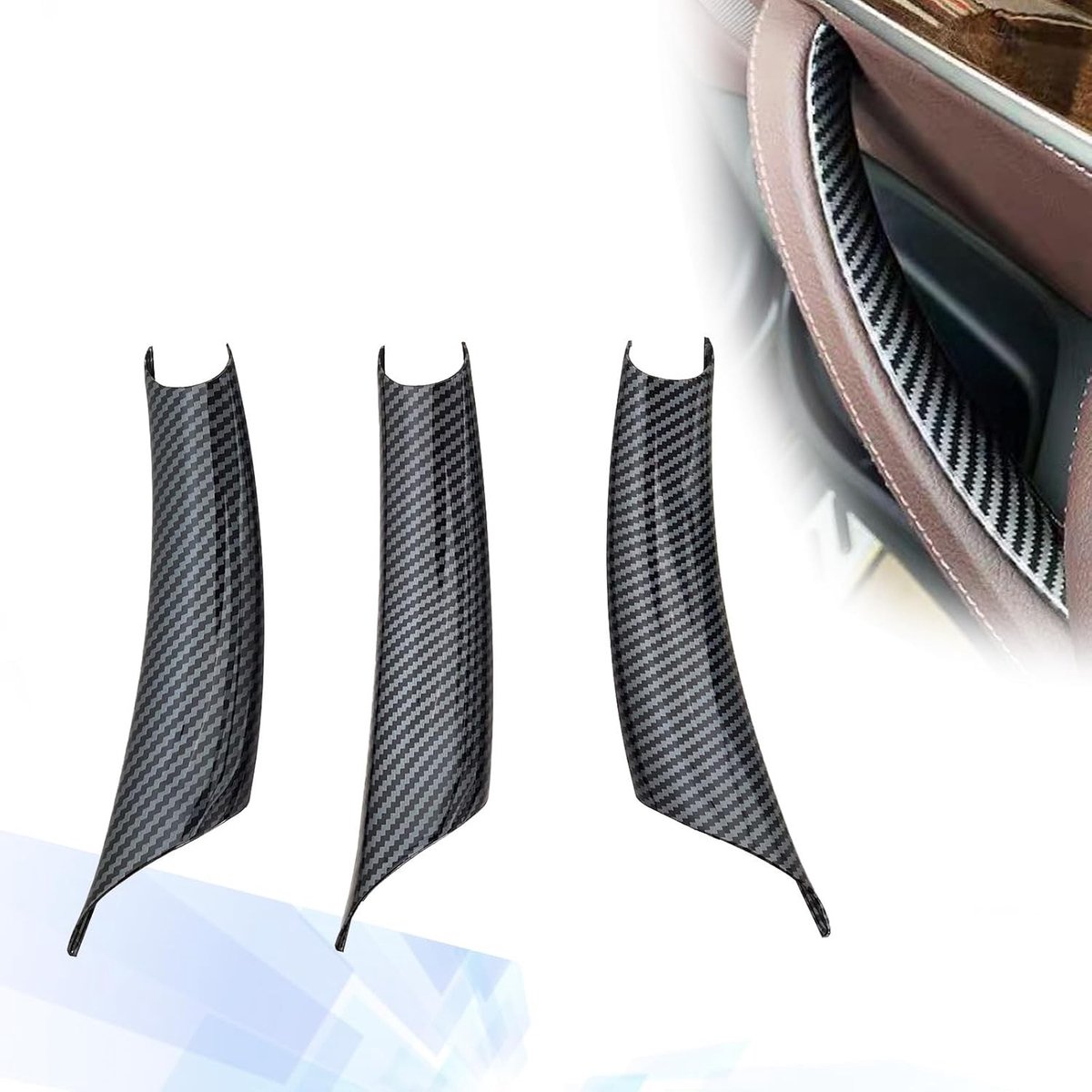 Deurhandgreep Beschermhoes voor BMW X5 E70/E70 LCI (2008-2013) en X6 E71/E72 (2008-2014) - 3 Stuks - Carbon Fiber, Bescherming, Stijl, Duurzaamheid