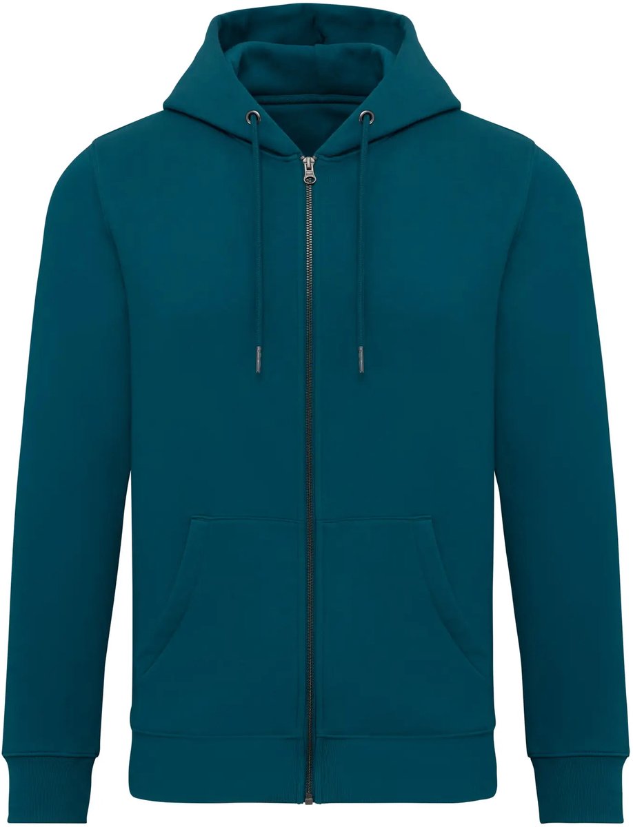 Native Spirit Ecologische uniseks sweater met capuchon en rits NS402 - Peacock Green - XXL