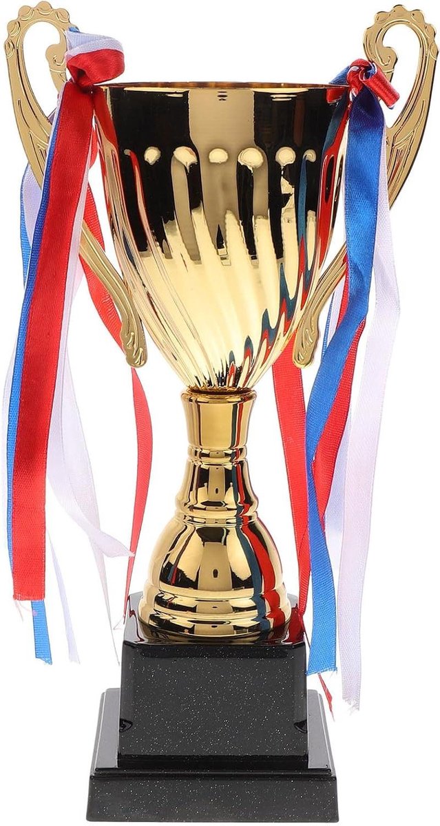 Gouden Metalen Trofee - Winnaars Prijs - Sportevenement Beloning - Stabiele Voet - 38 cm - Goud