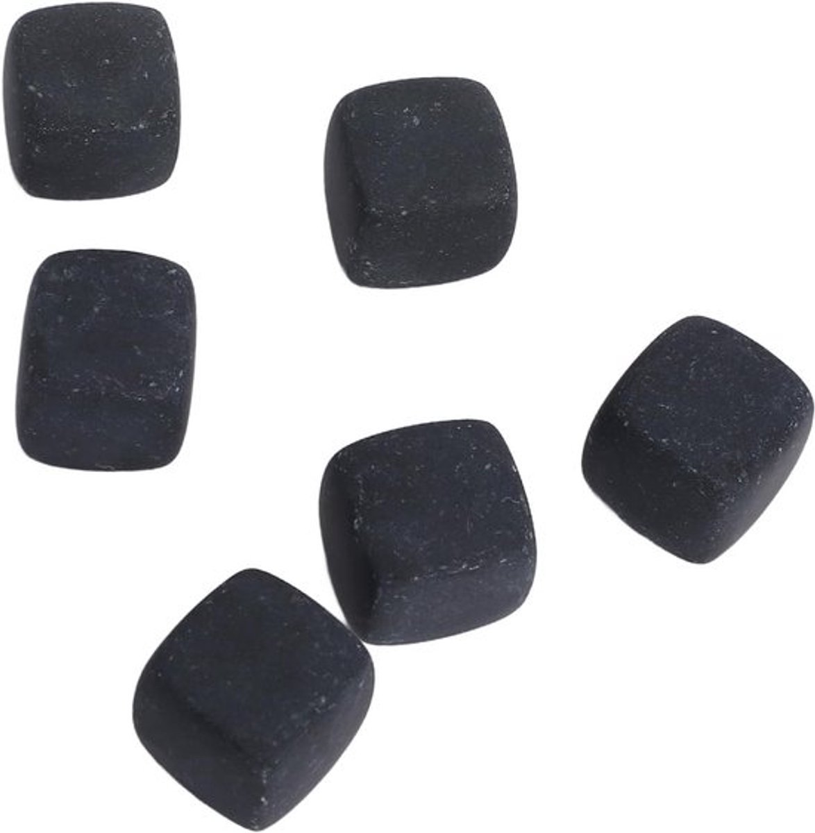 Whiskey-stenen set van basalt - 6 stuks koelstenen voor whisky, gin en wijn - Houd dranken onverdund en versterk de smaak