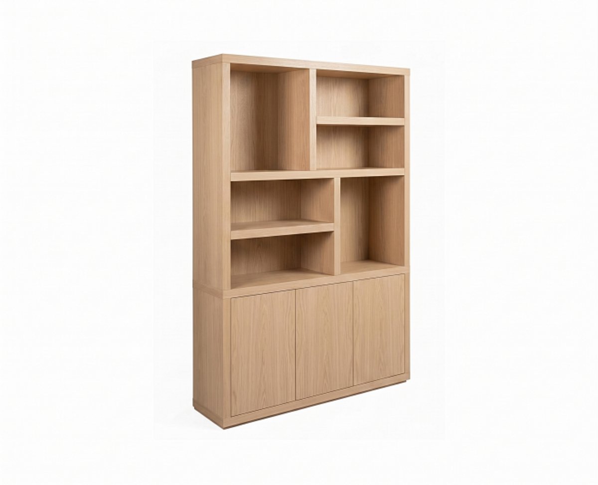 Vakkenkast Tampere eikenfineer 3 deuren 160x42x220 cm - Naturel eiken