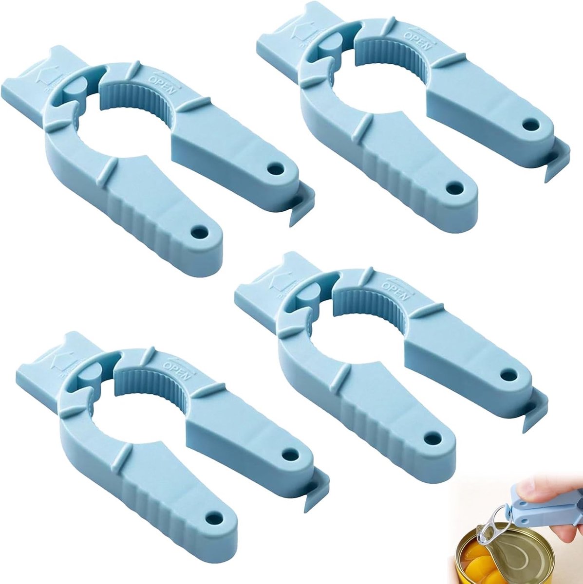 Multifunctionele flesopener en dekselopener voor glazen en blikjes, ideaal voor artritis en handzwakte, gebruiksvriendelijk en ergonomisch ontwerp