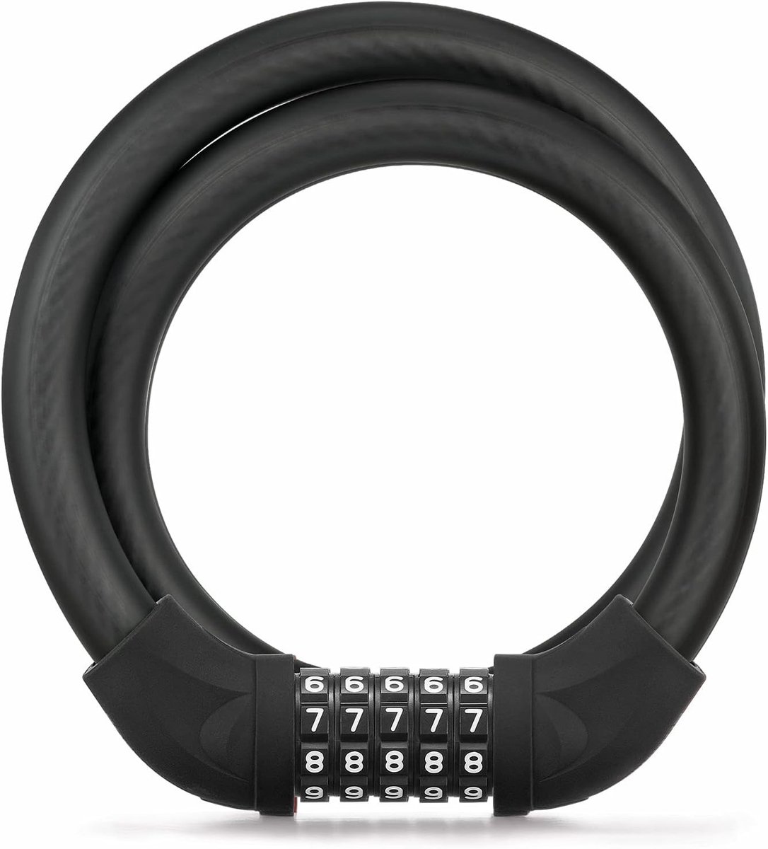 Cijfer-kabelslot 4-cijferig - Zwart - 87 cm - Stalen Kabelslot met PVC-Coating - Voor Fiets en Motor