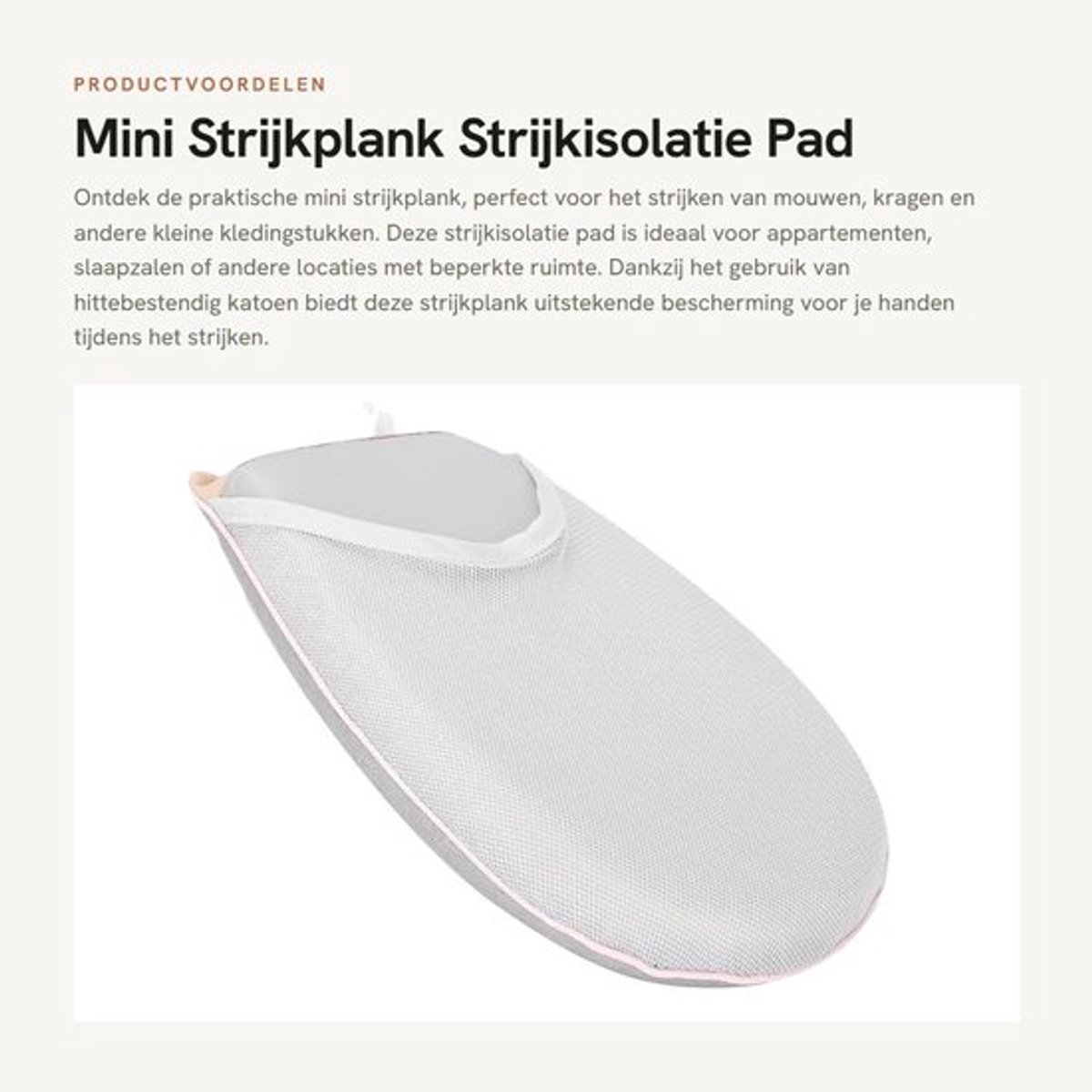 Strijkisolatie Pad Hittebestendig - Mini Strijkplank - 14,5 X 22,5 X 3,5 cm - Ideaal voor Mouwen/Kragen - Perfect voor Reizen - Ruimtebesparend Ontwerp - Strijkkussen