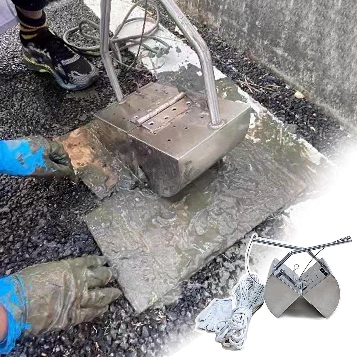 Roestvrijstalen Sludge Sampler - Bodem- en water sampler - Omgevingsonderzoek - 3L Capaciteit - 20 meter touw - Zilver