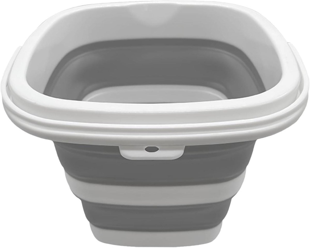 Opvouwbare Emmer - Wateremmer Opbergbak - Reizen Kamperen - Antislip Handgreep - 5 Liter - Wit