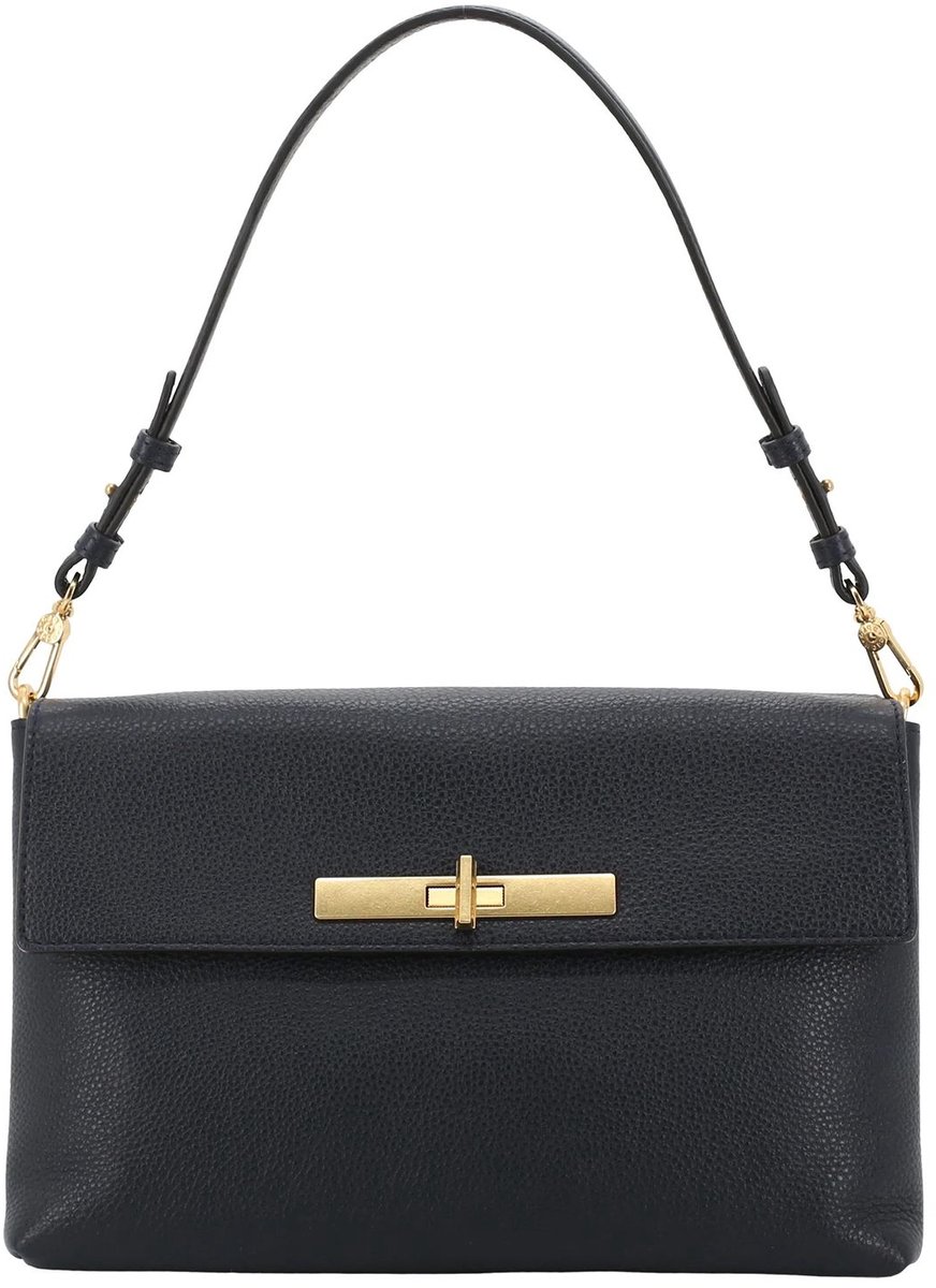 abro schoudertas Leather Agave Twist Shoulder Bag Navy donkerblauw