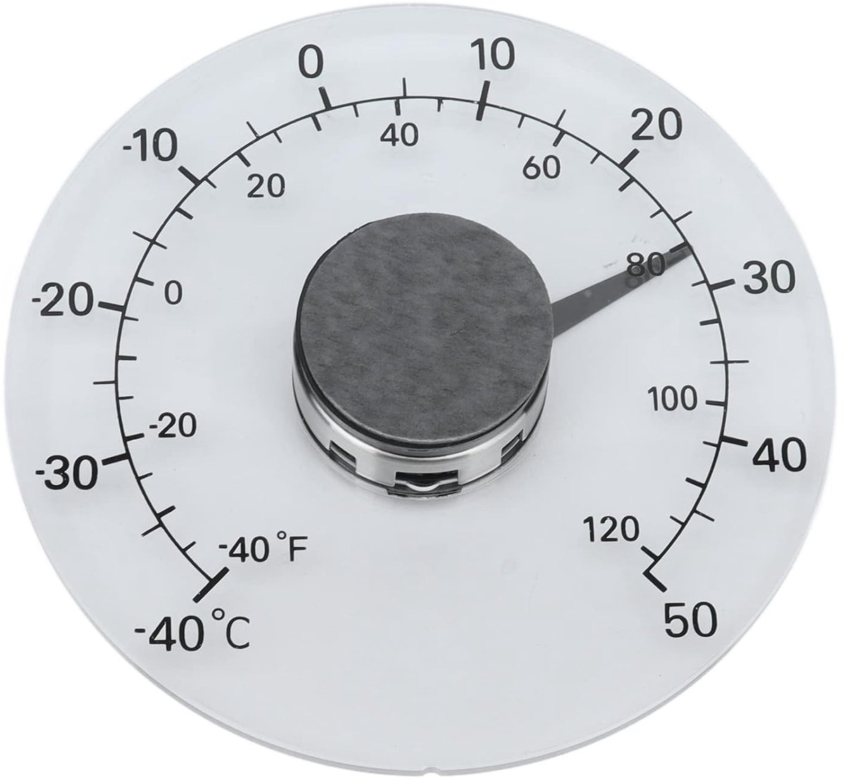 Buitenraam Temperatuurmeter - Transparant - 11 cm - Roestvrijstalen Temperatuurmeter voor Buitengebruik
