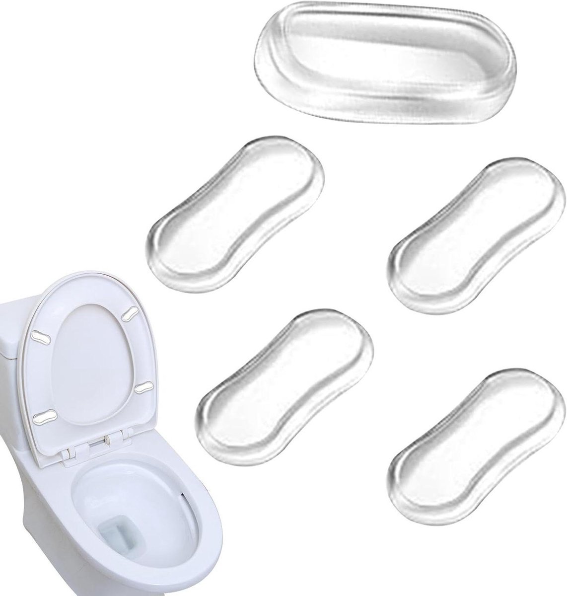 Toiletbril Bumpers - Stoel Verhogers Bidet - Badkamer Stabiliteit - Zelfklevend Siliconen - 12.6 x 8.6 cm - Transparant