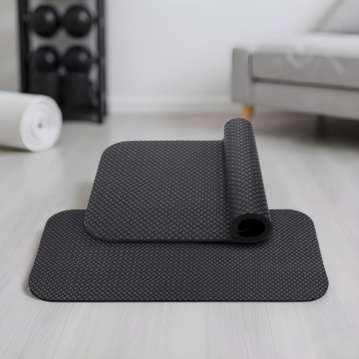 Onderlegger Fietstrainer - Hometrainer Mat Vloerbeschermer - Bescherming Thuisfitness - Geluidsdempend Antislip - 63.5x30cm - Zwart