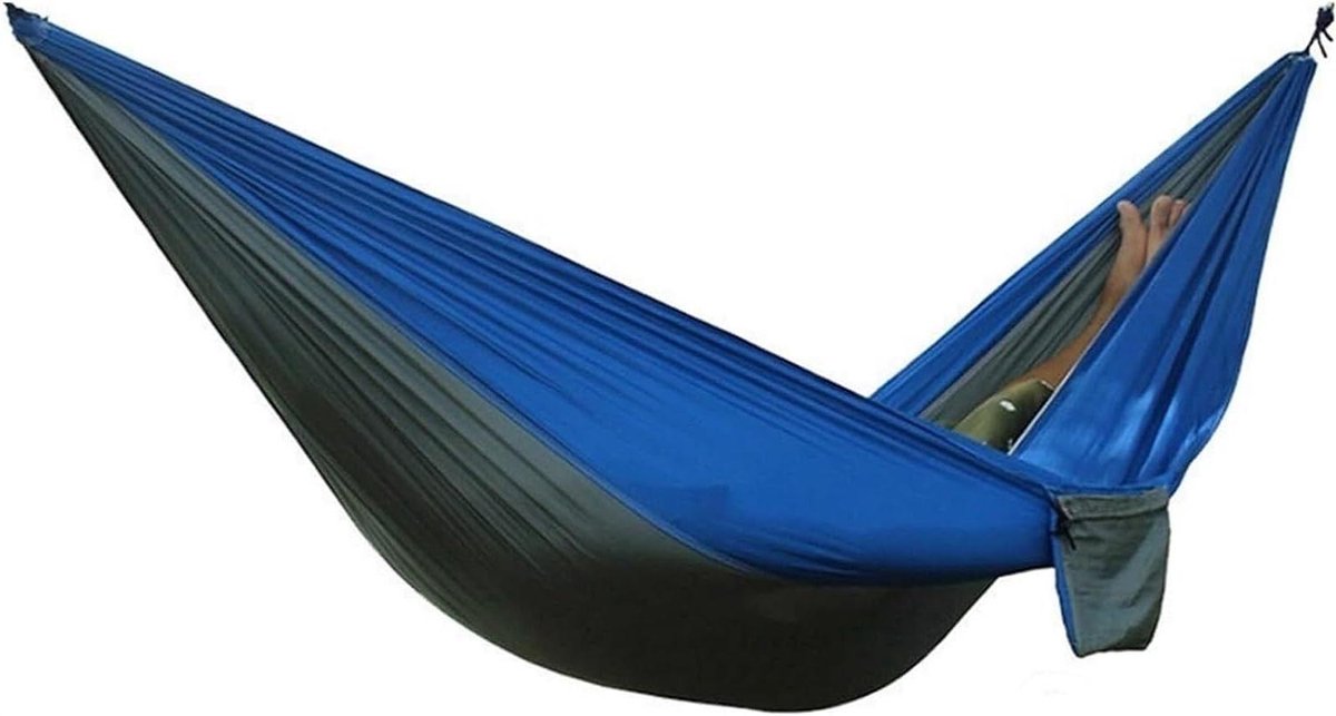 Campinghangmat Dubbel - Parachutestof Hangmat - Ontspannen Buiten - Scheurbestendig Nylon - 259x140 cm - Groen