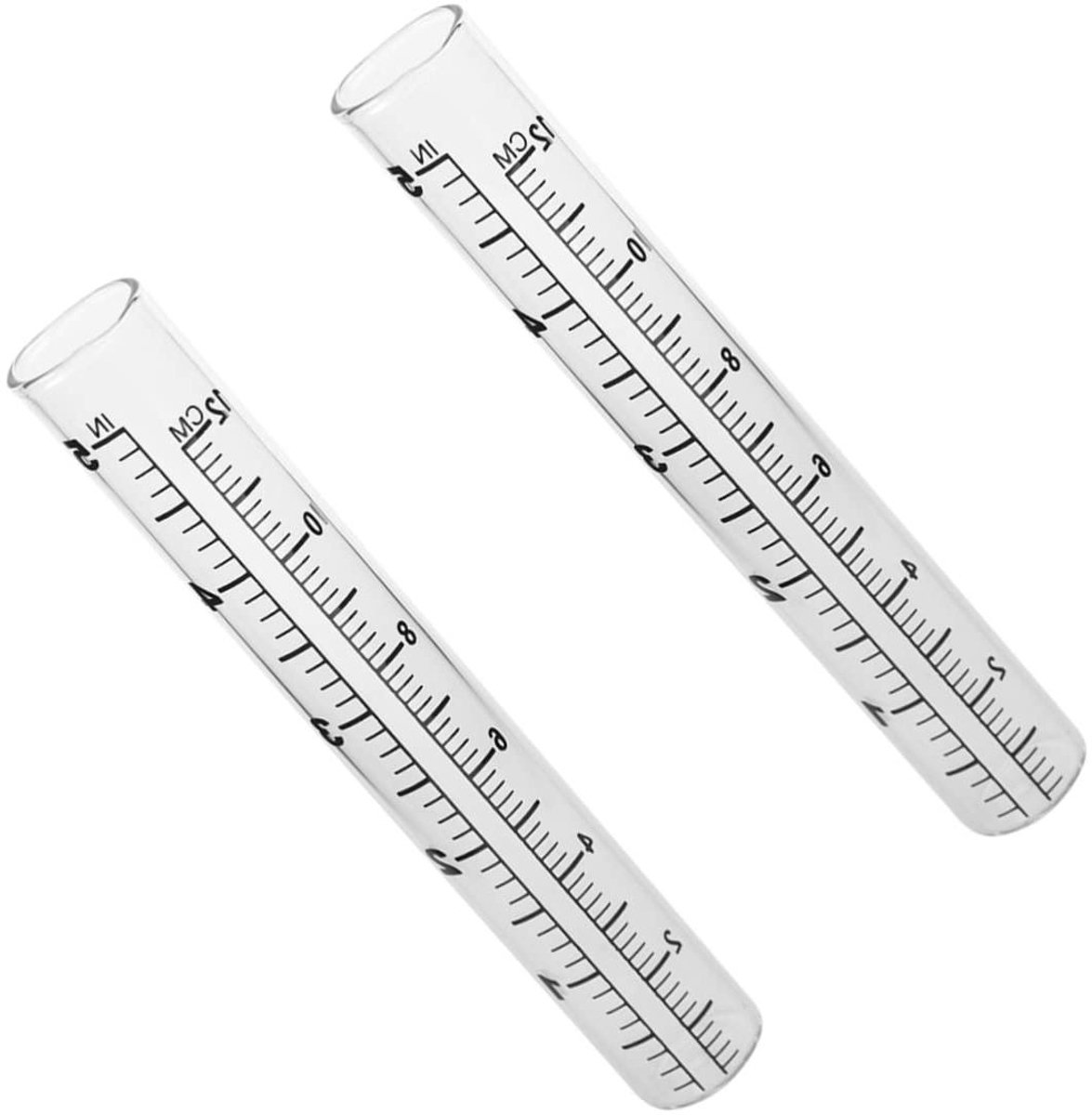 Regenmeter Buis - Glazen Regenmeter - Neerslag Meten - Platte Bodem - 12 cm - Transparant