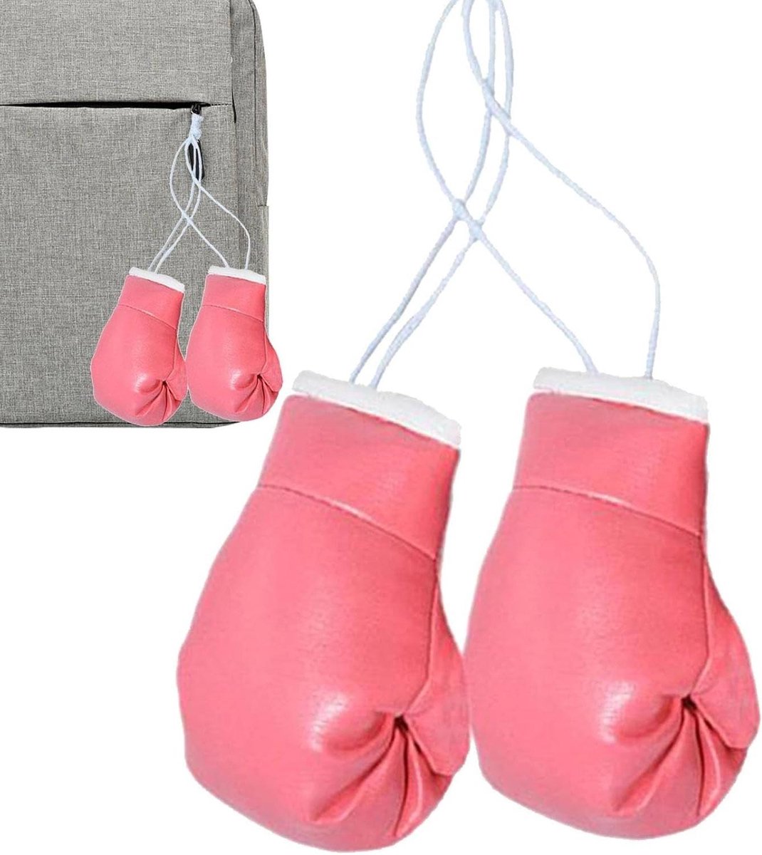 Mini Bokshandschoenen - Bokshandschoen Hanger - Tas Decoratie - Realistisch Uiterlijk - 10x6cm - Roze