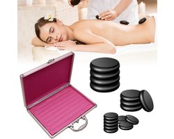 Complete Hot Stone Massage Set met Verwarmingsapparaat en 16 Natuurlijke Basaltstenen voor Ontspanning, Massage en Spa Behandelingen