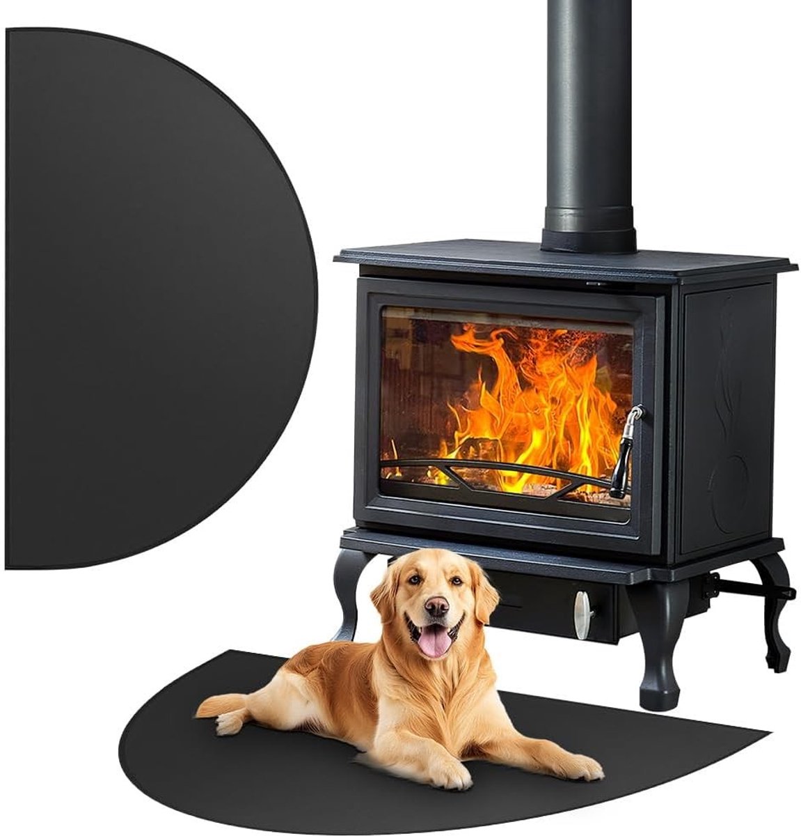 Vlamvertragende onderlaag, grillmat - 50x80cm opvouwbare hittebeschermmat, vonkbescherming voor kachel, brandveilige mat voor open haard en vloerbescherming