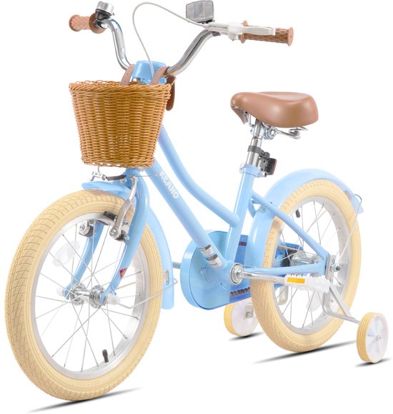 KEANO 12 Inch Kinderfiets voor Meisjes, 3-4 Jaar, 33-41 inch, met Zijwieltjes, Kinderfiets Blauw — afbeelding 4