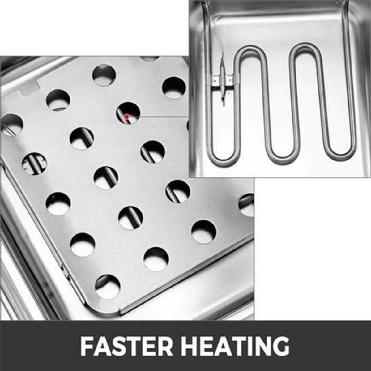 Dubbele Frituurpan - 12L - Frituurpan – Elektrische - 5000W – RVS – Instelbare Thermostaat – Voor Horeca - en Thuisgebruik - Krachtig - en Snel Opwarmen