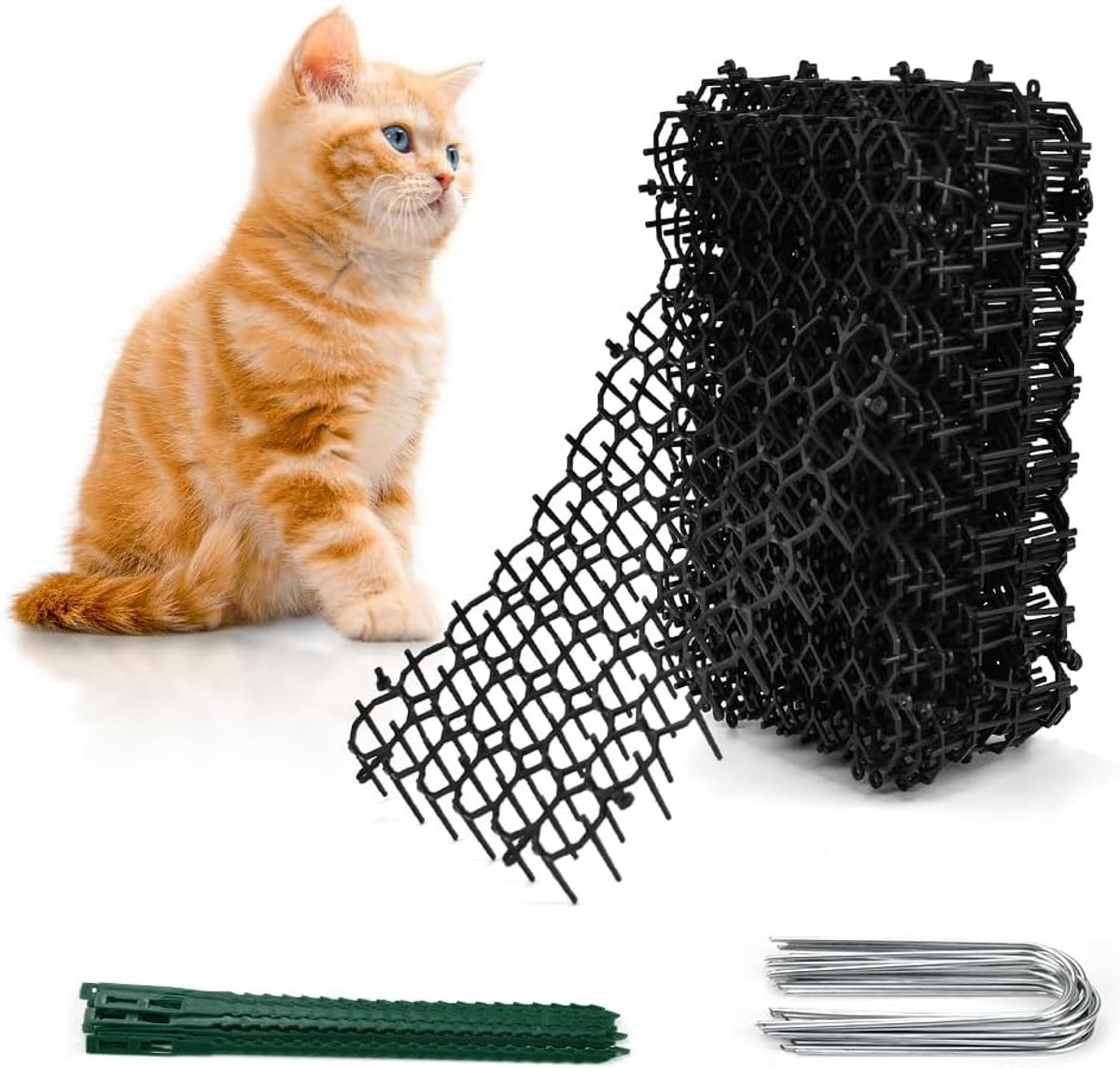 Doornrooster tegen katten - Zwart - 20 x 15 cm - Kunststof Kattenafweermat voor Tuin en Meubels