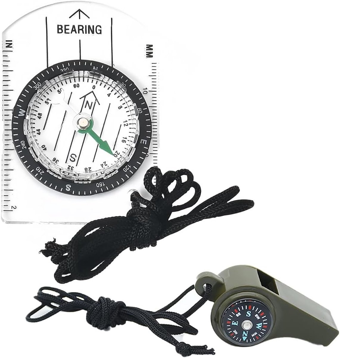 Professionele Waterdichte Kompas Set met Clinometer en Waterpas, Inclusief Tas en Lanyard, Ideaal voor Kamperen en Geologie, 40cm Lang