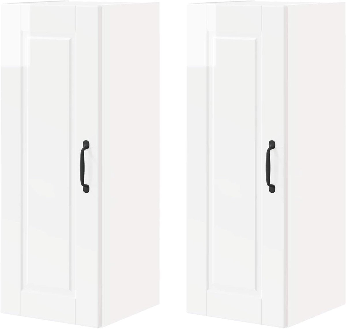 Hangende Keukenkast - Wandkast Keuken - Keuken Organiseren - Hoogglans Afwerking - 30x31x80 cm - Wit