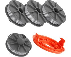 Trimmerdraad 1.65mm, 6.1m Vervangingsspoel voor Gardena Art 8846-8848 en Art 9805-9809, Geschikt voor Tuinonderhoud en Grasmaaien (4 Spoelen + 1 Deksel)