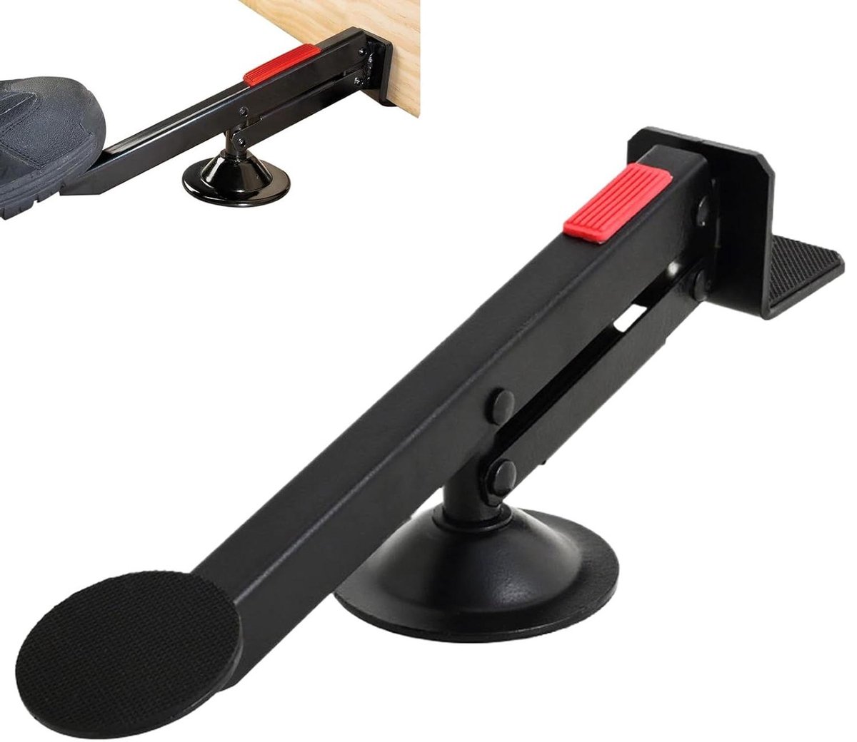 Deurlifter Installatiegereedschap - Deurhefgereedschap Tapijt - Deuren Monteren - Voetpedaal Bediening - 33 cm - Zwart