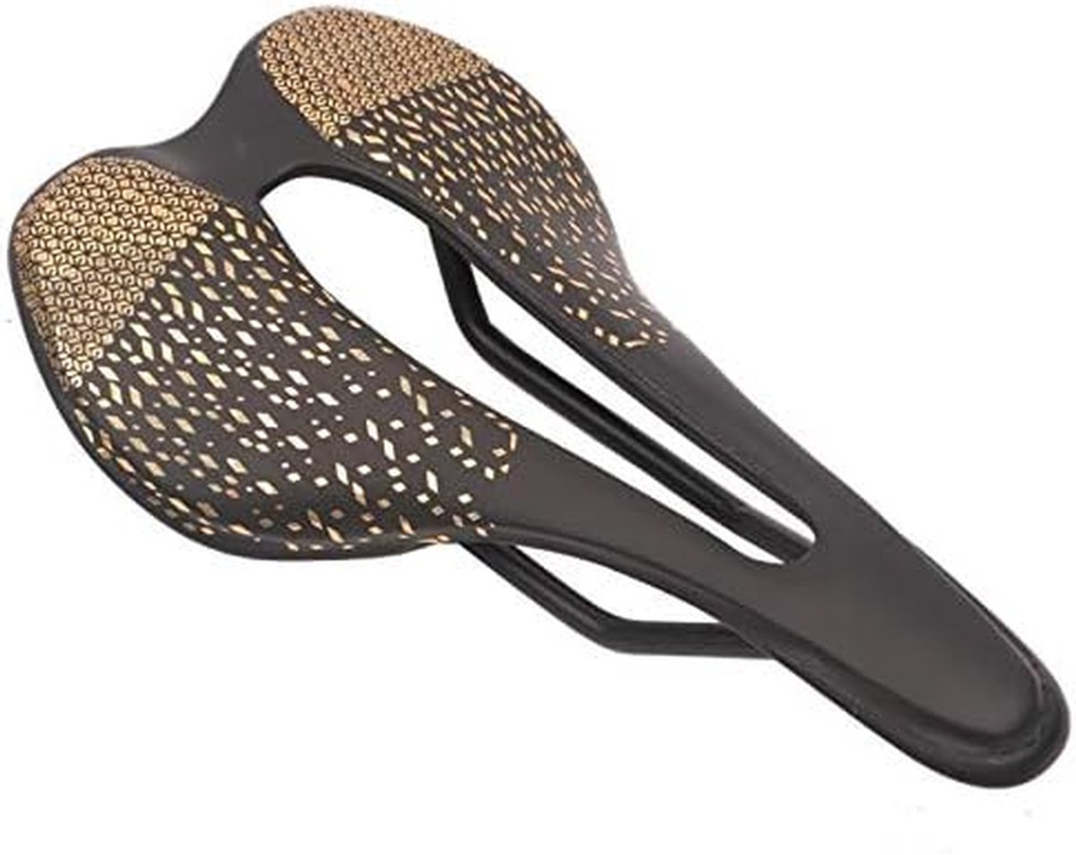 Fietszadel - Race Zadel MTB Zadel - Comfortabel Fietsen - Hol en Geventileerd - 251 x 155MM - Zwart