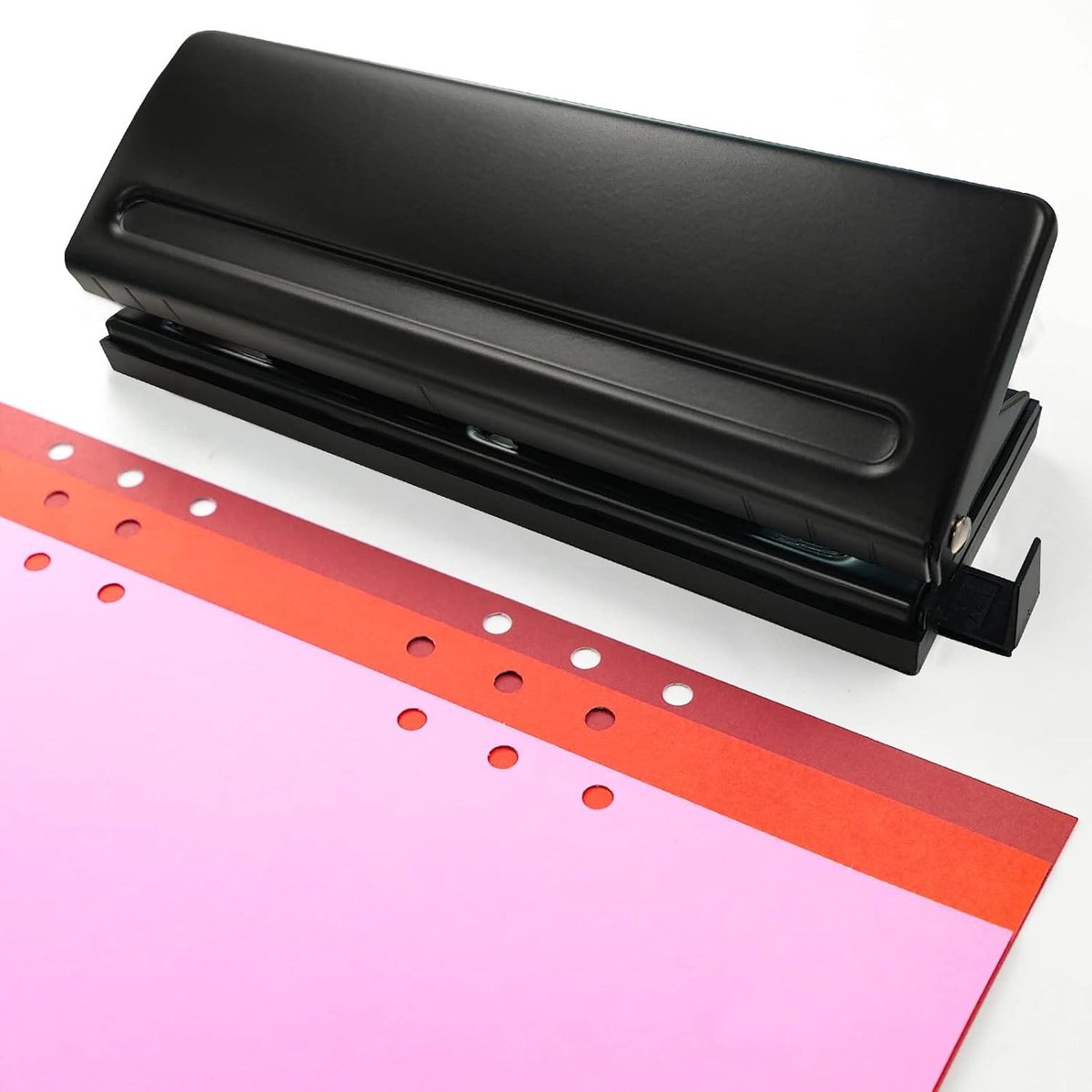 Verstelbare 6-Hole Punch voor A5, A6, A7, 6-Ringen met Positioneringsmarkering, Geschikt voor Dagplanner en Vulbladen, 6 Vellen Capaciteit