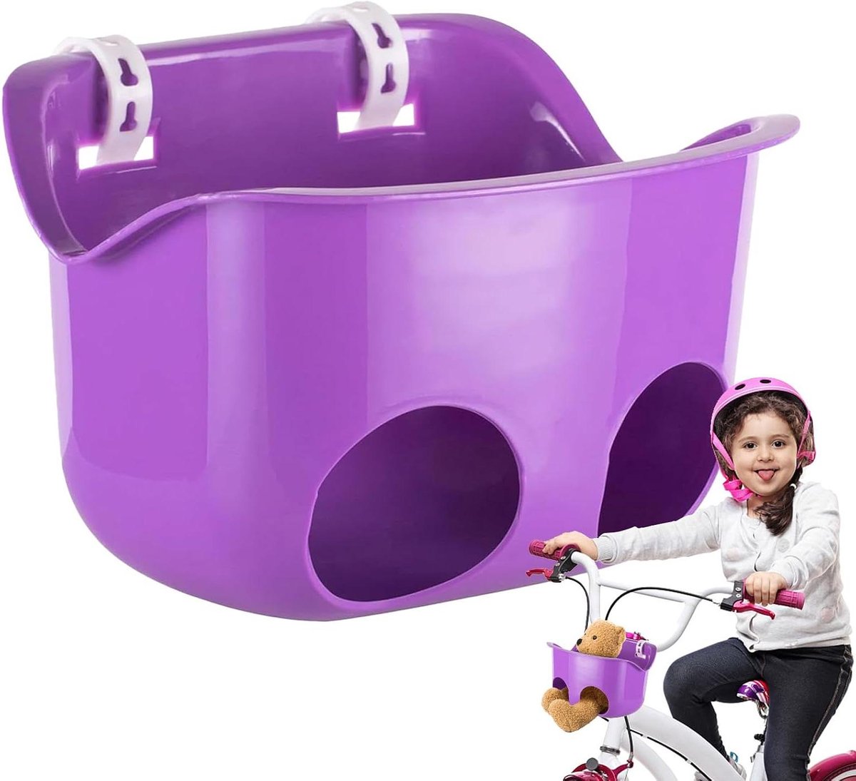 Poppen Fietsstoeltje - Dolly Fietsmand - Poppen Vervoeren - Universeel Compatibel - 21 x 15 x 14 cm - Paars