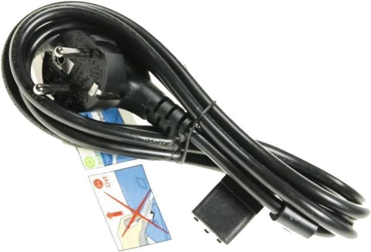 Strijkijzer Snoer - Stoomgenerator Kabel - Strijken Thuis - Universele Stekker - 1.7 Meter - Zwart