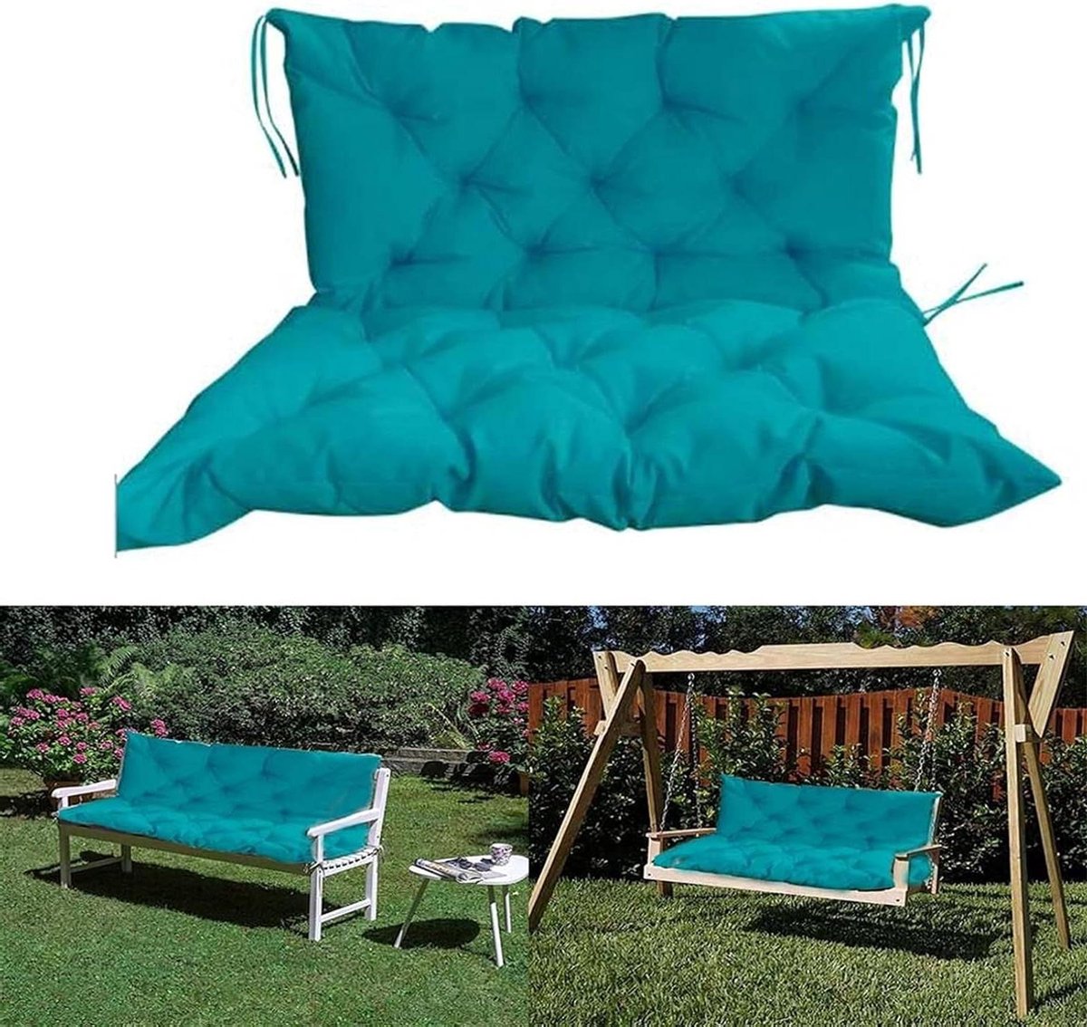 Hangend Stoelkussen - Schommelbank Kussenhoes - Buiten Ontspannen - Waterdicht Polyester - 150x50x50cm - Meerblauw