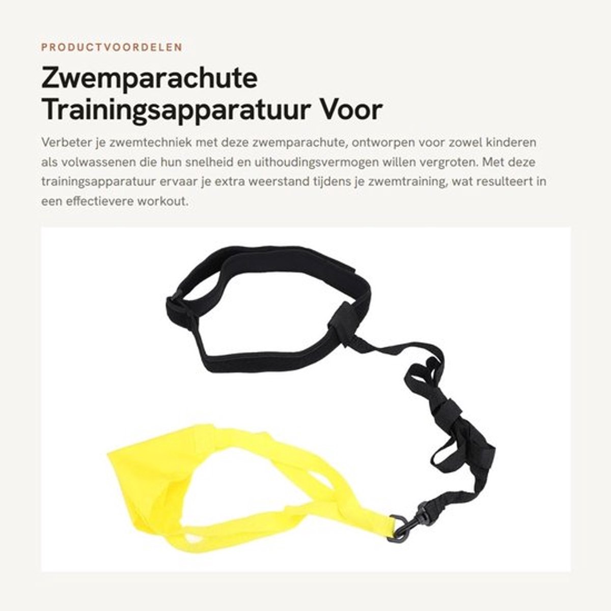 Zwemparachute Professionele Trainingsapparatuur - Weerstandsparachute - Snelheidstraining - Nylon - Geschikt voor Kinderen/Volwassenen - Inclusief Riem/Verbindingsriem - Zwemtraining