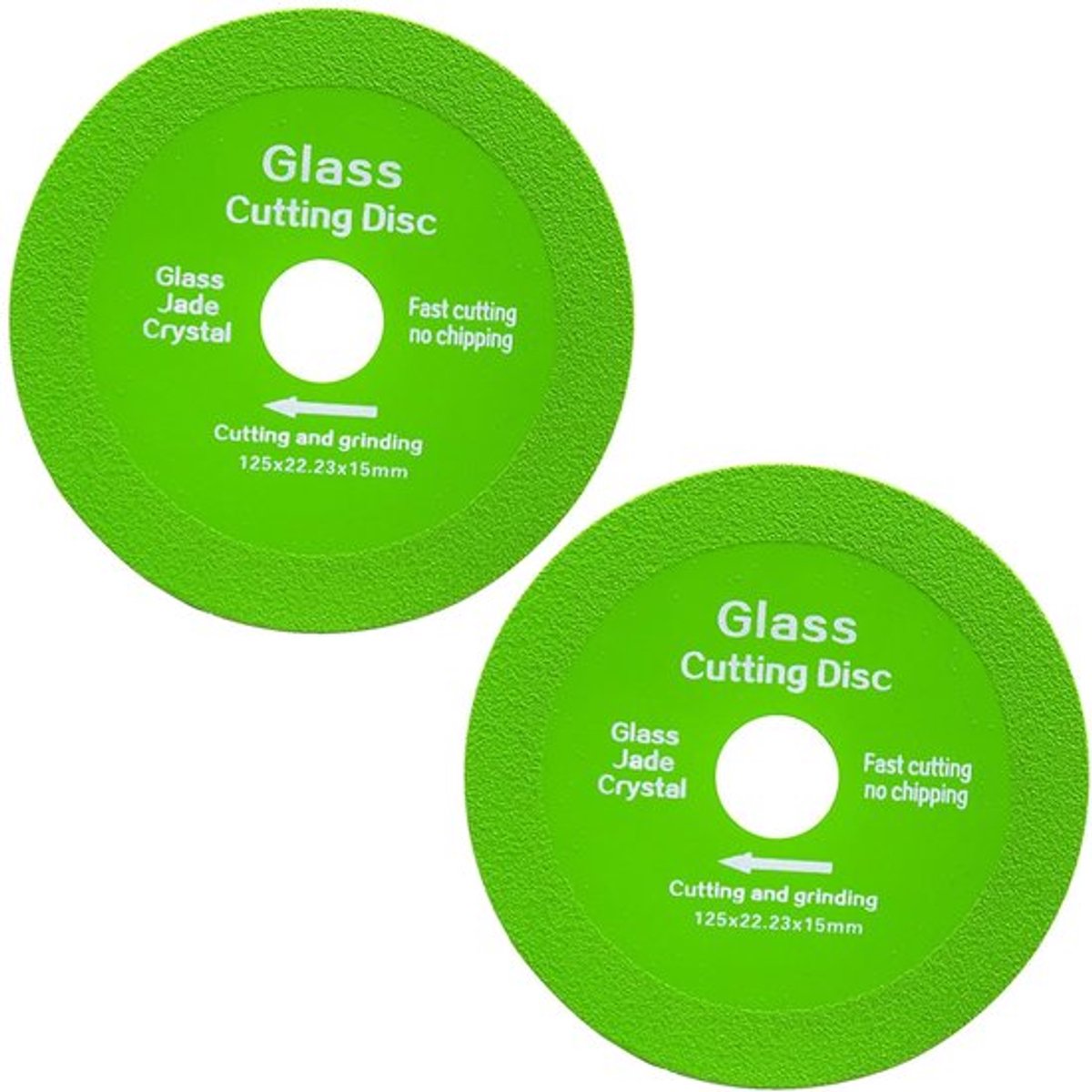 2 stuks doorslijpschijven voor verdikt glas, keramiek en marmer (125 mm), 125 x 15 x 22,23 mm