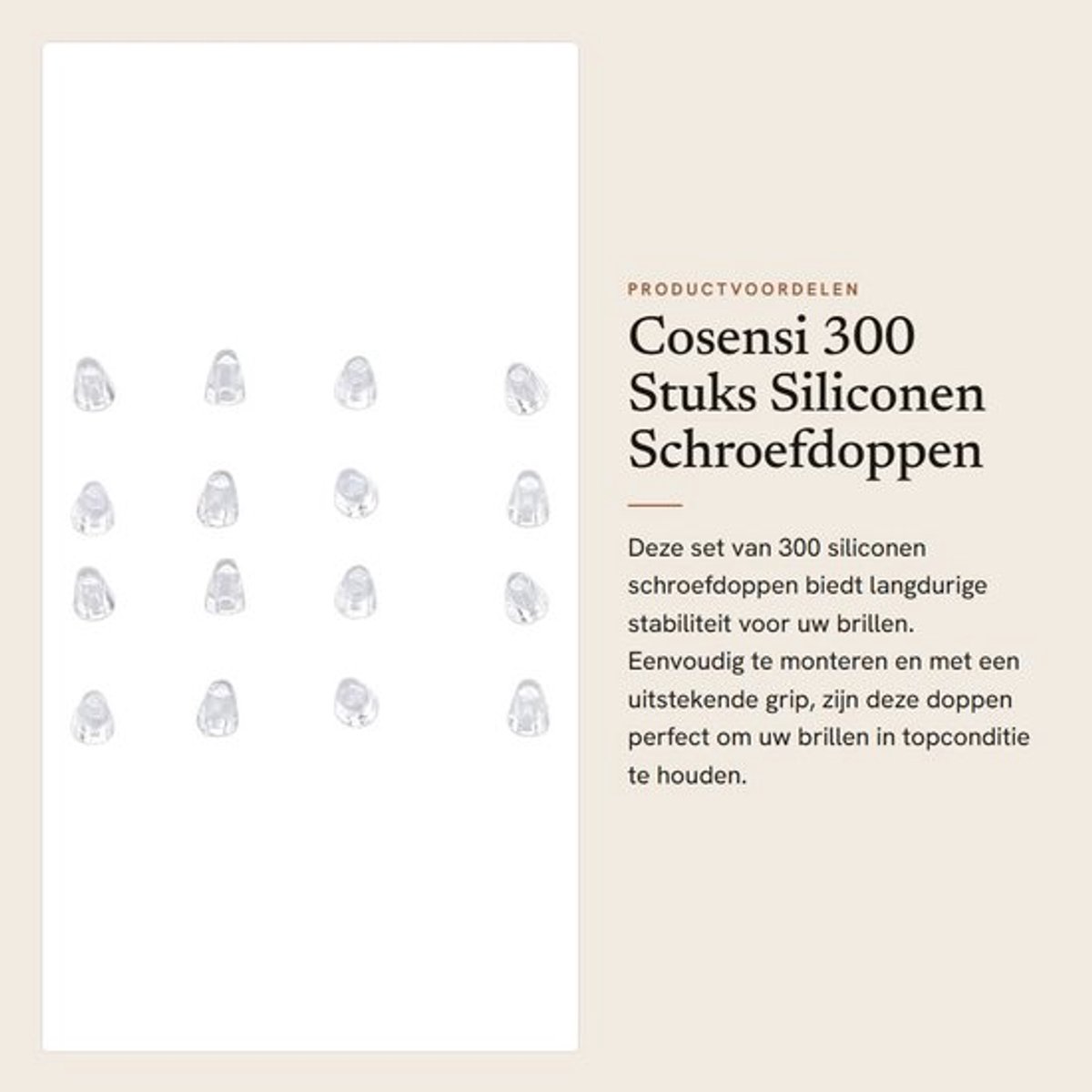 Schroefdop 300 Stuks - Duurzame Stabiliteit - Eenvoudige Montage - Premium Siliconenmateriaal - Veelzijdig Gebruik - Geschikt voor Brillen/Zonnebrillen - Brilonderdelen