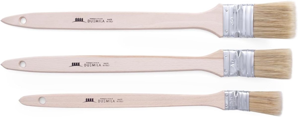 Radiatorborstel - Hout - Maten 30, 40, 50 mm - Professionele Set voor Radiatoren en Hoeken