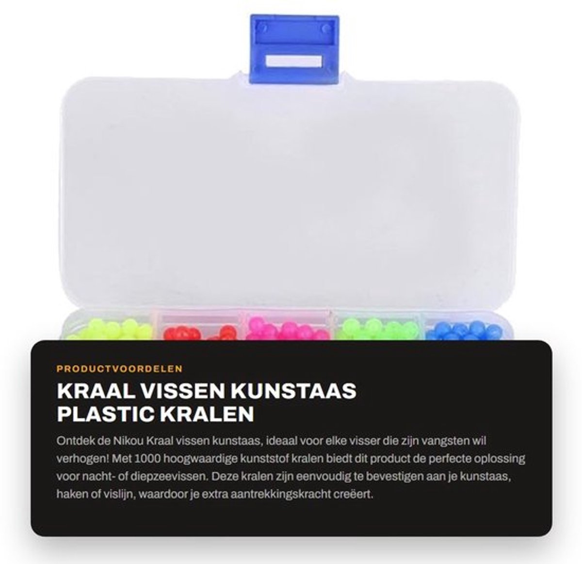 Kunstaas 1000 stuks - Kunststof Kralen - Nachtvissen/Diepzeevissen - Herbruikbaar - Lichtgewicht - Extra Aantrekkingskracht - Vissersbenodigdheden